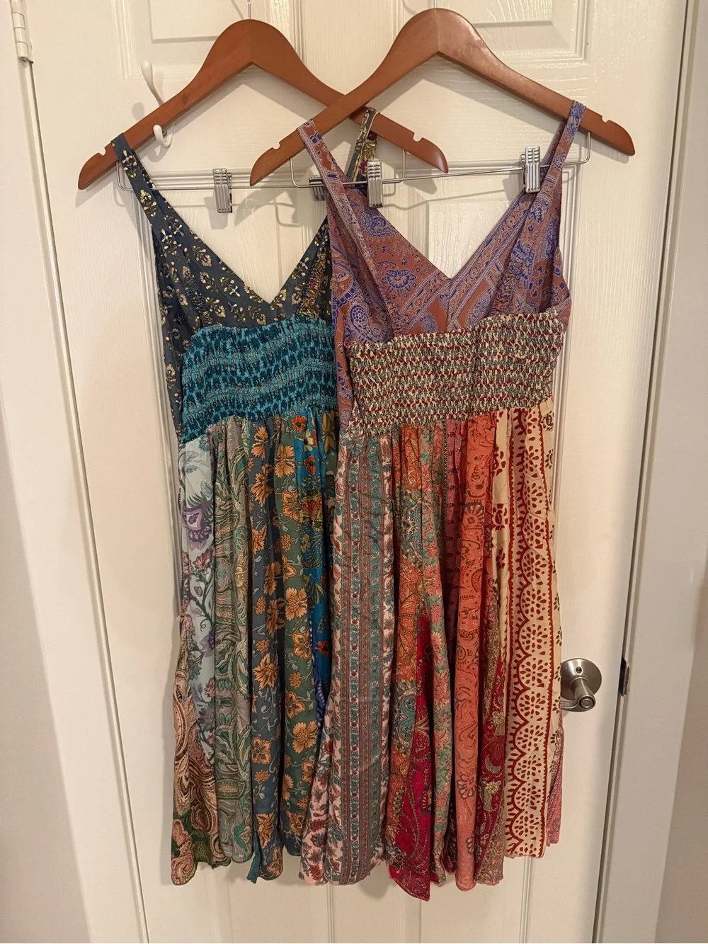 Karma HighWay Silk Blend Patchwork Boho Midi Dresses One Size Bundle of 2